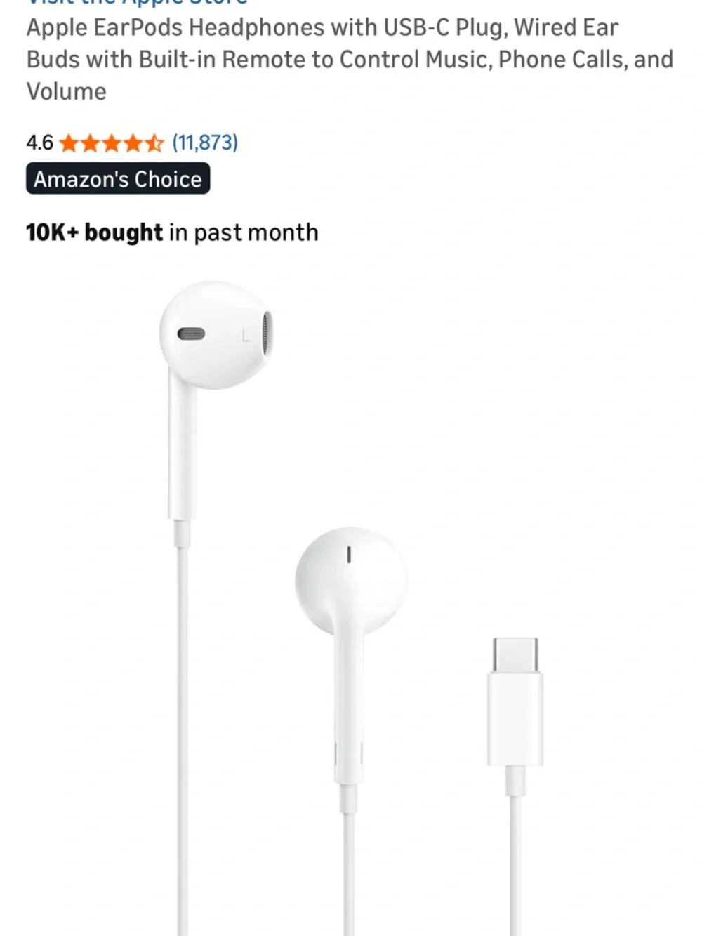 Apple EarPods with USB-C Connector - White